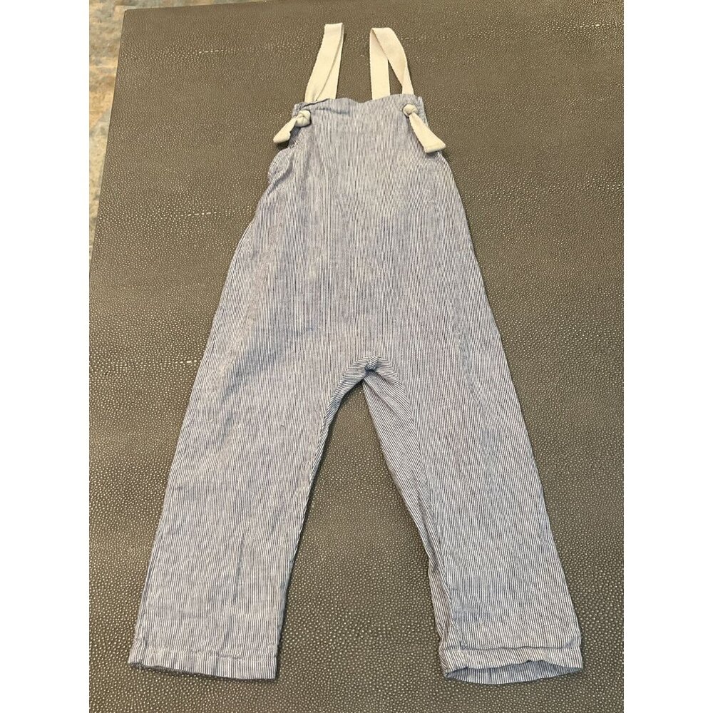 The Simple Folk Seersucker Overalls 18/24 EUC